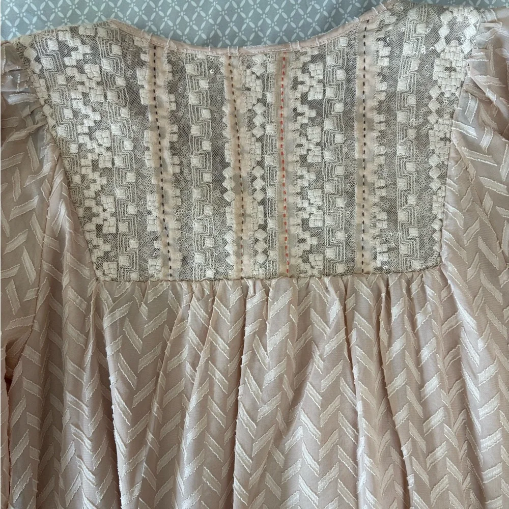 Small Pink One September Anthropologie Anwen Boho Peasant Dress - Picture 15 of 16